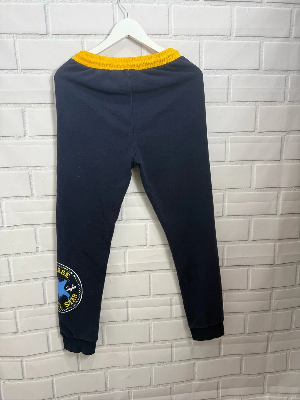 Converse Boys XL 13-15 Navy Blue Fleece Jogger Sweatpants Logo Graphic Pull-On